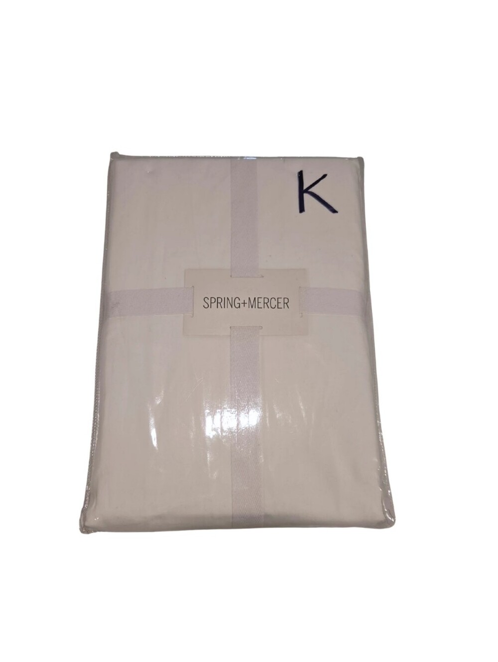 Spring+Mercer 100% Cotton Percale King Sheet Set White Cottage Farmhouse Luxury
